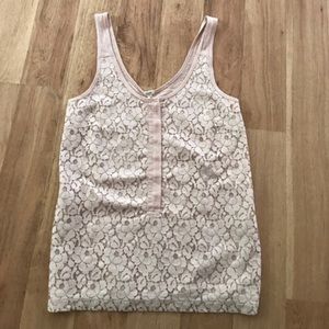 J. Crew Pink Floral Lace Tank Size Extra Small •